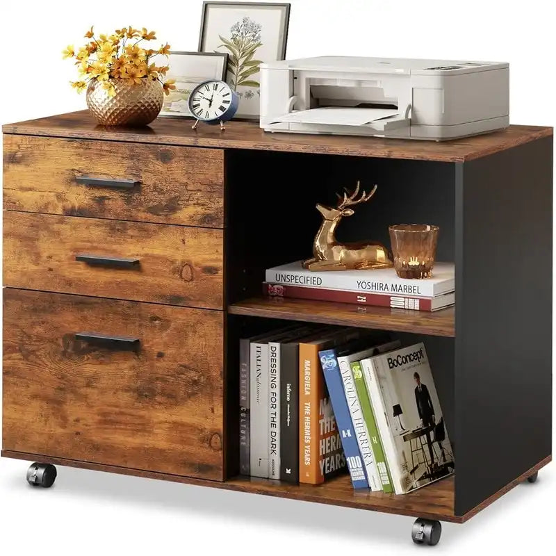 3-Drawer Wood File Cabinet - 15.7D x 31.3W x 24.7H