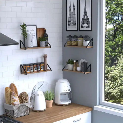 17inch Long, 4.5 Deep Wooden Shelves, Shelf for Kitchen