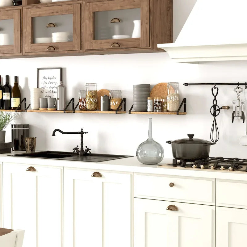 17inch Long, 4.5 Deep Wooden Shelves, Shelf for Kitchen