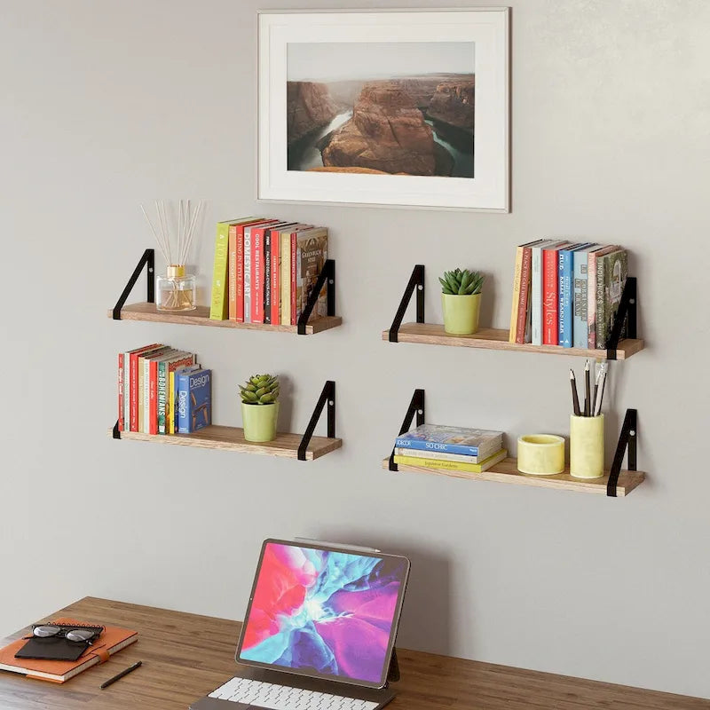 17inch Long, 4.5 Deep Wooden Shelves, Shelf for Kitchen
