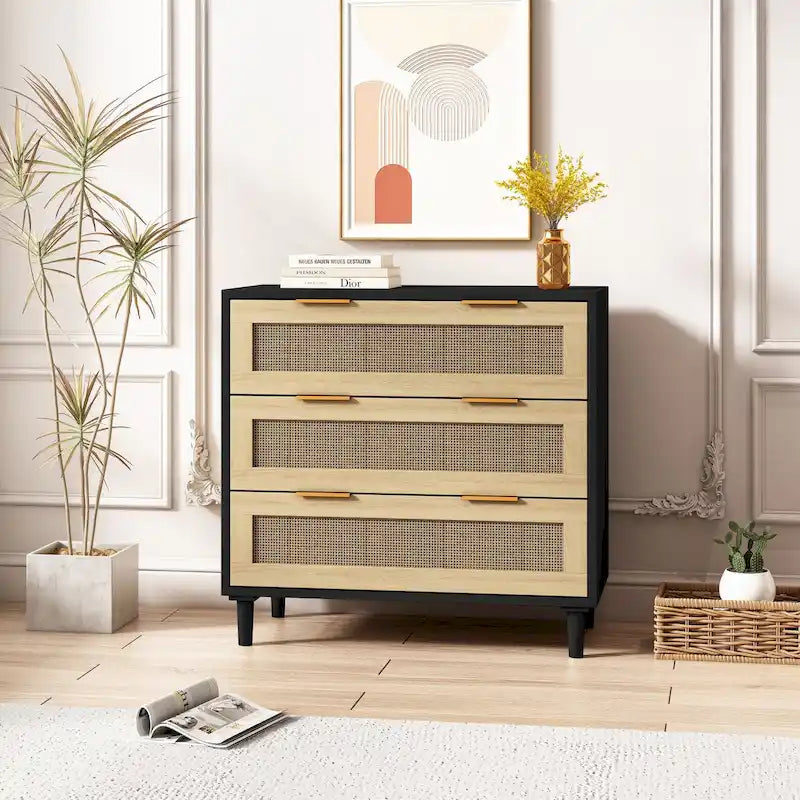 31.50L 3-Drawers Rattan Cabinet