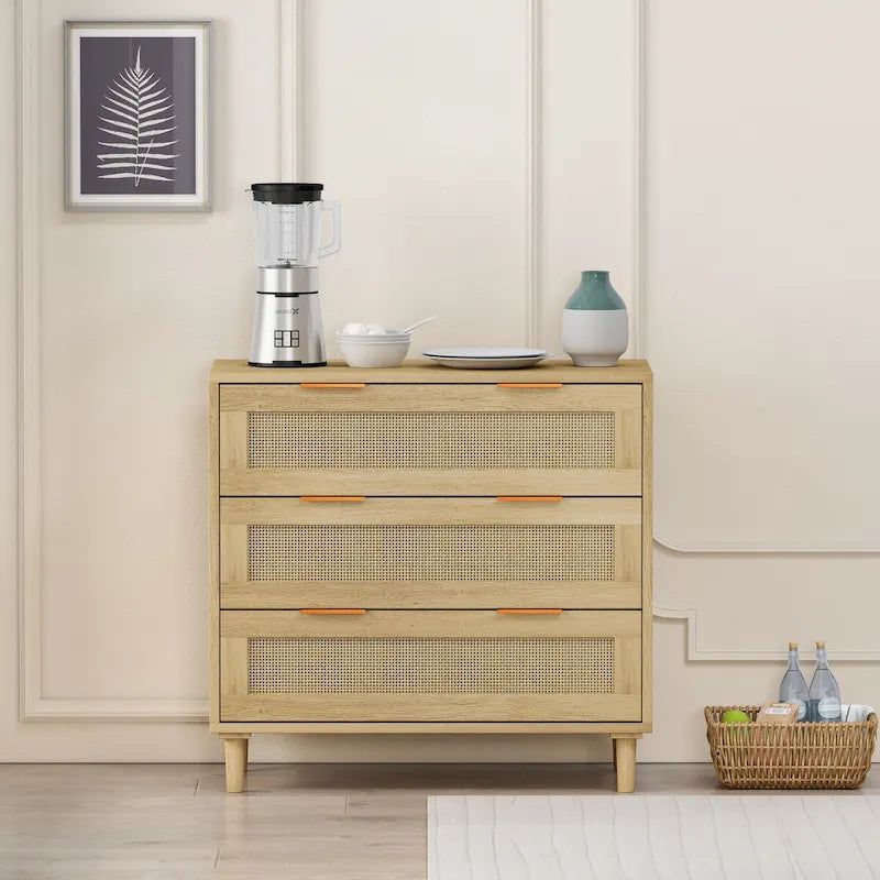 Meuble de rangement en rotin à 3 tiroirs de 31,50 L