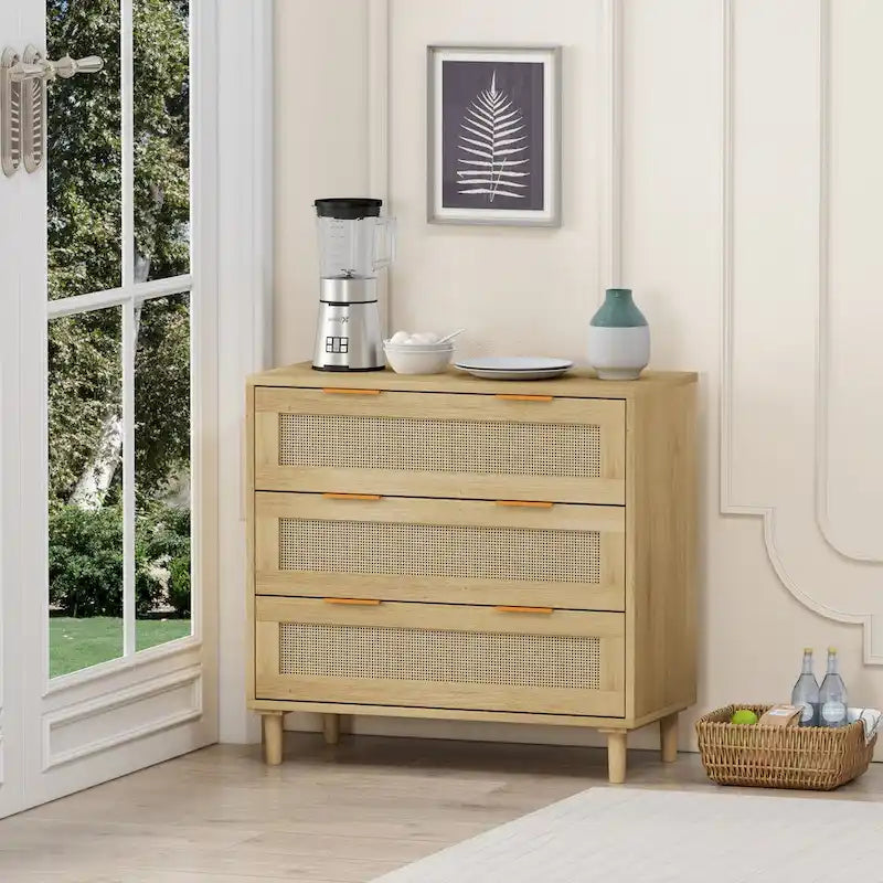 31.50L 3-Drawers Rattan Cabinet