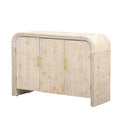 Retro Minimalist Curved Sideboard with Gold Handles and Adjustable Dividers for Living Room or Dining Room