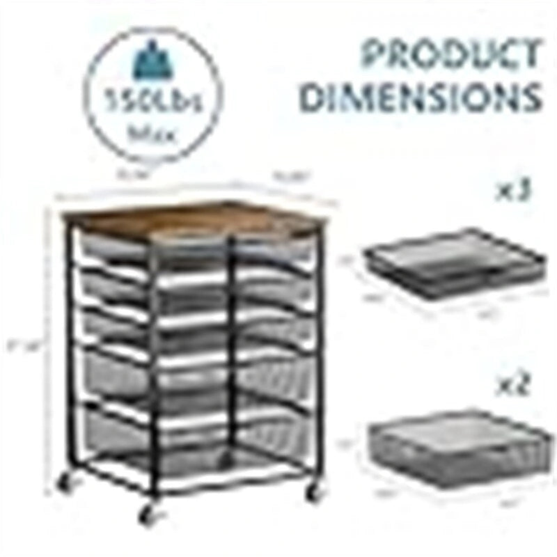 Printer Stand with Charging Station - 18.9D x 20.86W x 27.36H