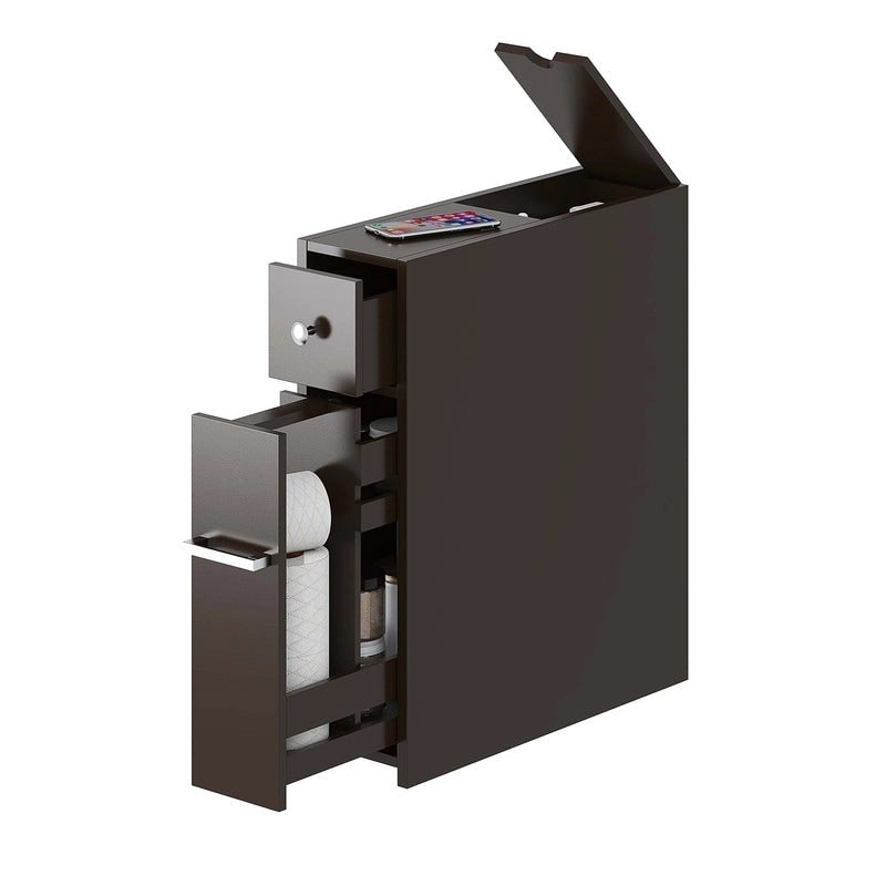 Home Slim Bathroom Storage Cabinet - 19.69D x 6.45W x 22.83H