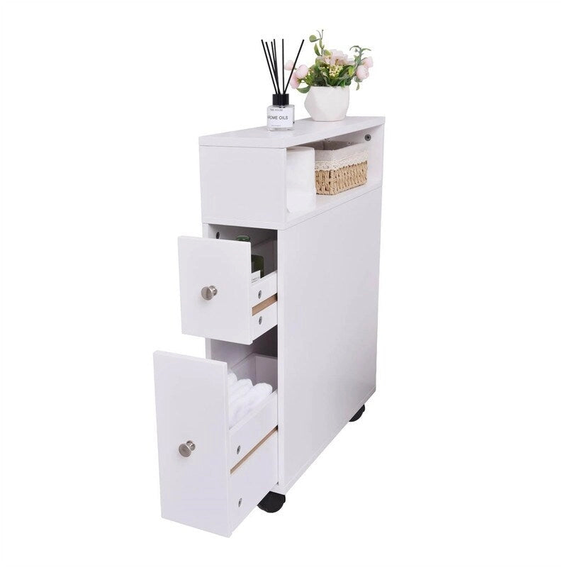 Home Slim Bathroom Storage Cabinet - 19.69D x 6.45W x 22.83H