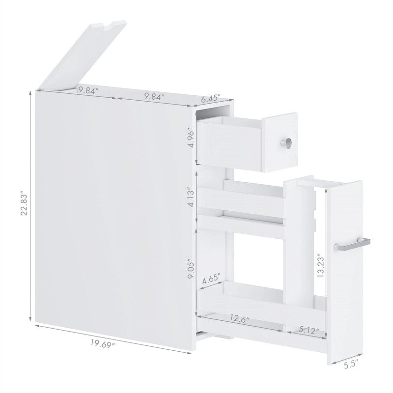 Home Slim Bathroom Storage Cabinet - 19.69D x 6.45W x 22.83H