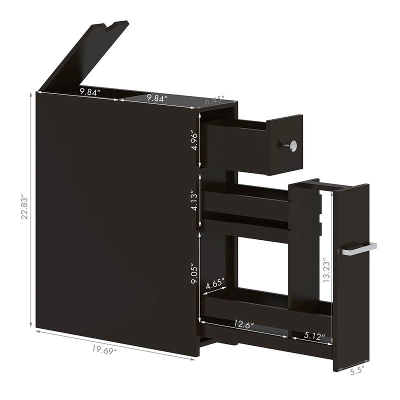Home Slim Bathroom Storage Cabinet - 19.69D x 6.45W x 22.83H