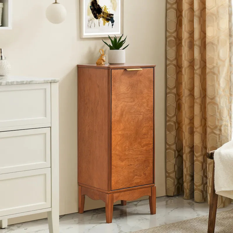 Modern Bathroom Floor Cabinet &Linen cabinet with Adjustable Shelves,Antique Brass(14.512.635.7)