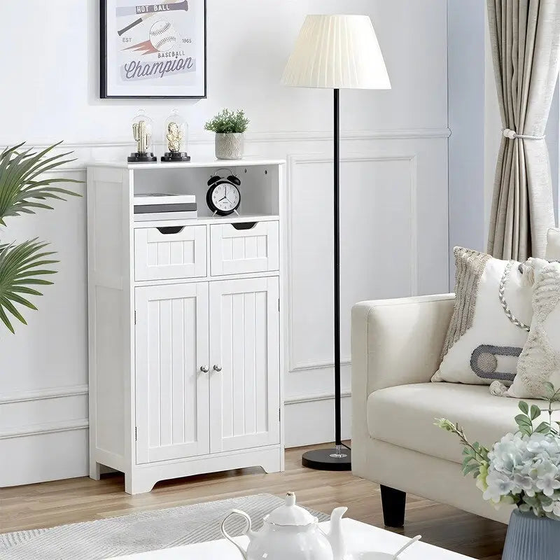 Bathroom Storage Cabinet with 2 Drawers - 12D x 24W x 41H