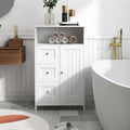 Standing bathroom storage cabinet with 3 drawers and 1 door