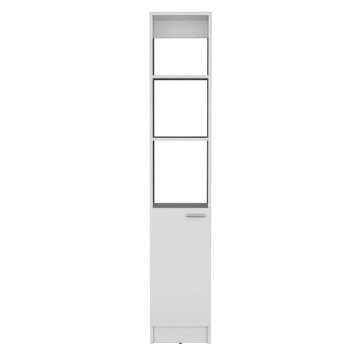 Meuble de rangement de salle de bain avec une porte, Colonne de salle de bain haute avec 6 étagères, pour salle de bain, salon, cuisine