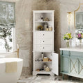 Triangle Tall Bathroom Cabinet with 3 Drawers and Adjustable Shelves