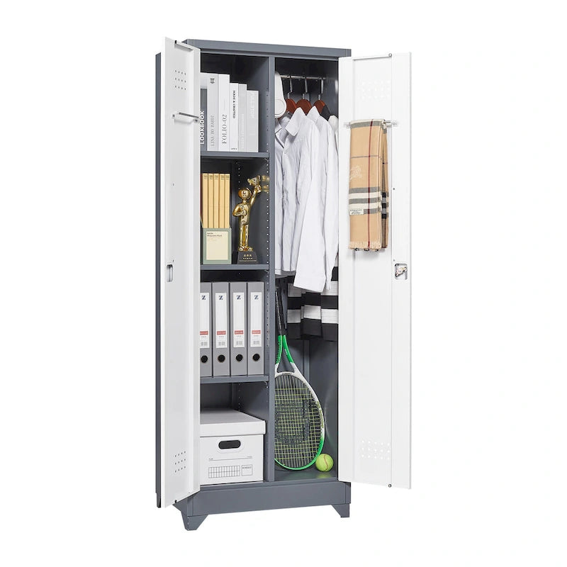 Metal Storage Cabinets,Tool Cabinet with Locking Door,Tall Broom Tool Organizer and Storage,Large Storage Cabinet for Kitchen
