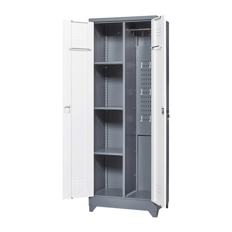 Metal Storage Cabinets,Tool Cabinet with Locking Door,Tall Broom Tool Organizer and Storage,Large Storage Cabinet for Kitchen
