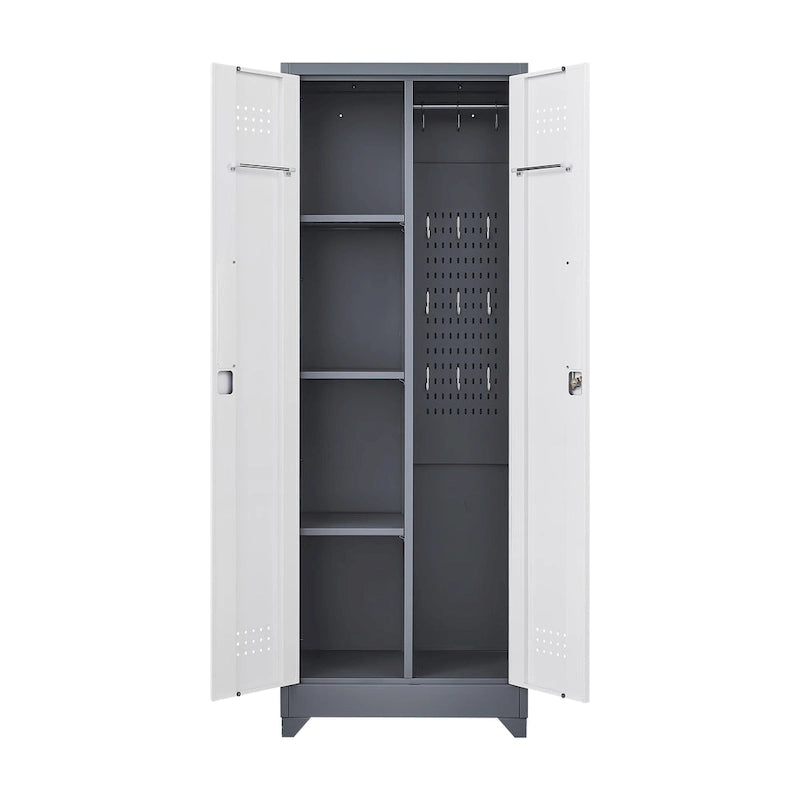 Metal Storage Cabinets,Tool Cabinet with Locking Door,Tall Broom Tool Organizer and Storage,Large Storage Cabinet for Kitchen
