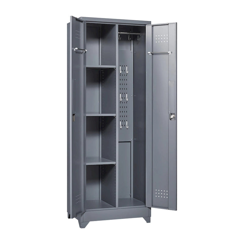 Metal Storage Cabinets,Tool Cabinet with Locking Door,Tall Broom Tool Organizer and Storage,Large Storage Cabinet for Kitchen