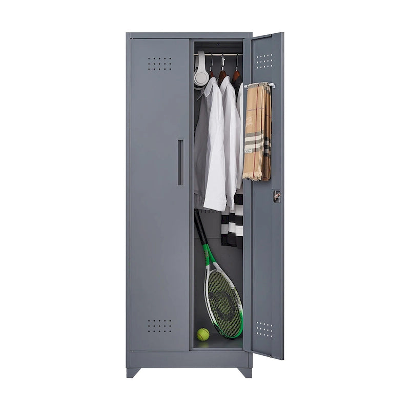 Metal Storage Cabinets,Tool Cabinet with Locking Door,Tall Broom Tool Organizer and Storage,Large Storage Cabinet for Kitchen